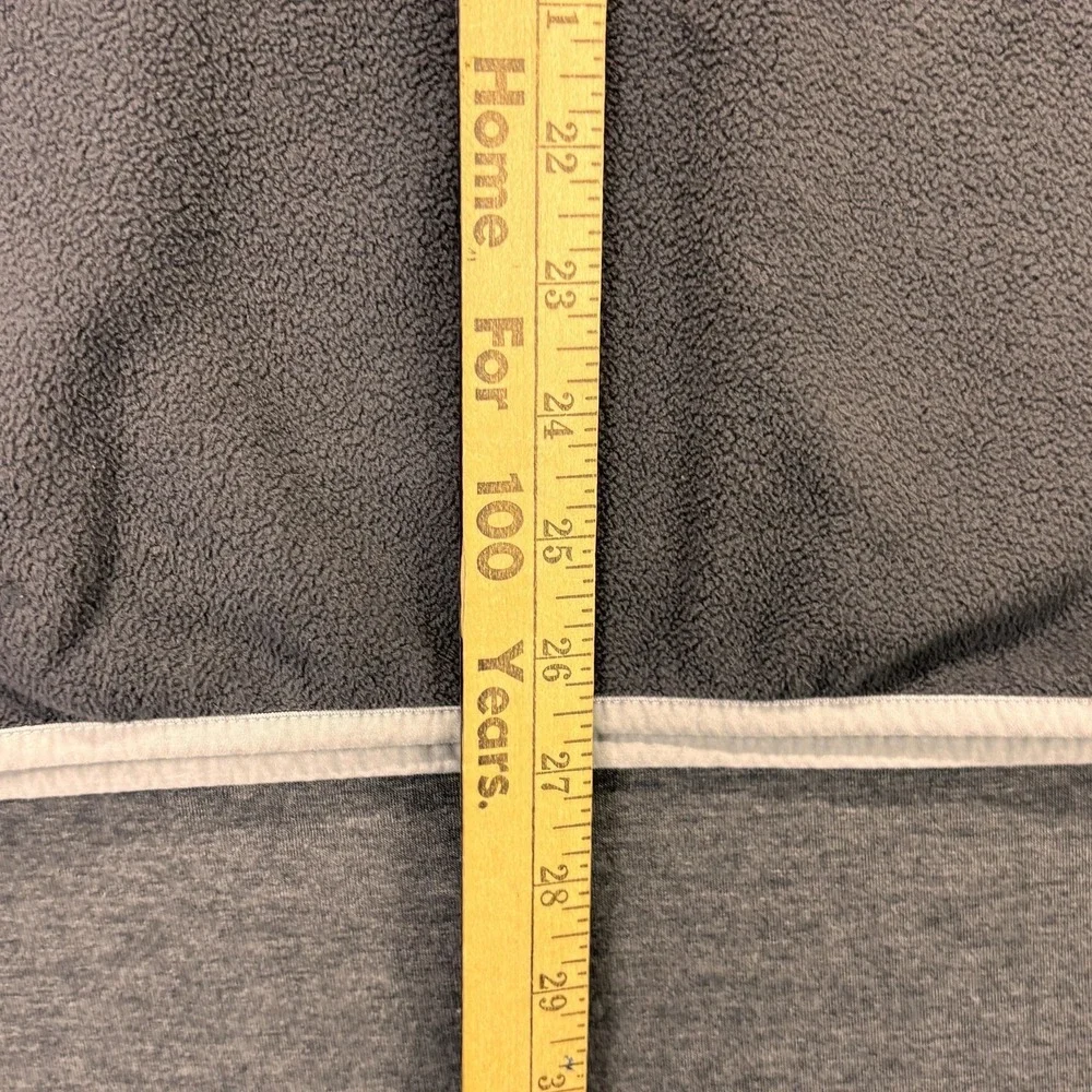 The North Face Jacket Mens Medium Gray Red‎ Fleece 1/4 Zip Pullover Pockets